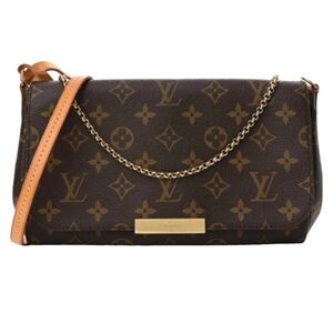 Louis Vuitton Monogram Crossbody Bag with Gold Chain